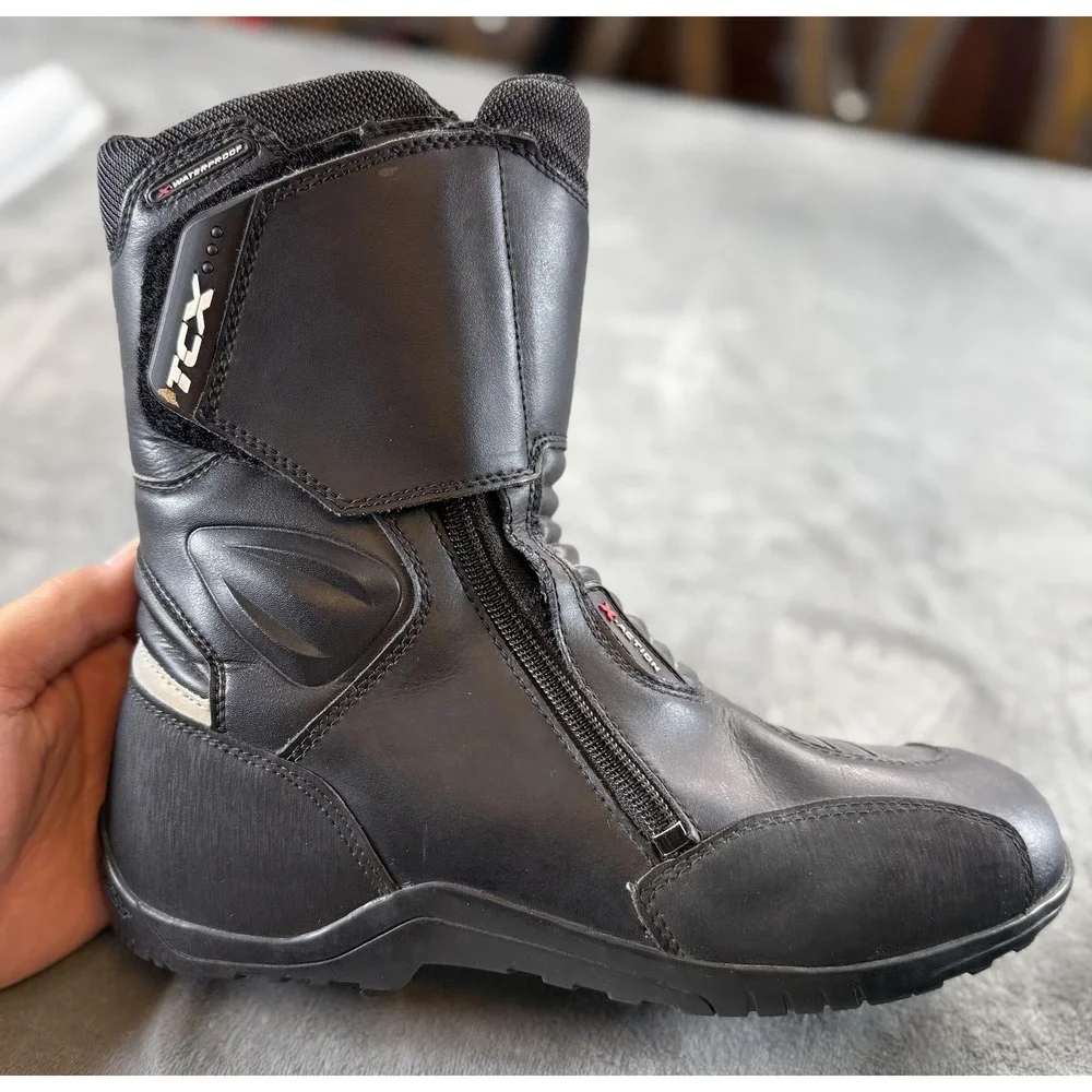 TCX X-Action Touring Motorcycle Boots Mens US 7 EU 40 Black CE EN13634 7142W